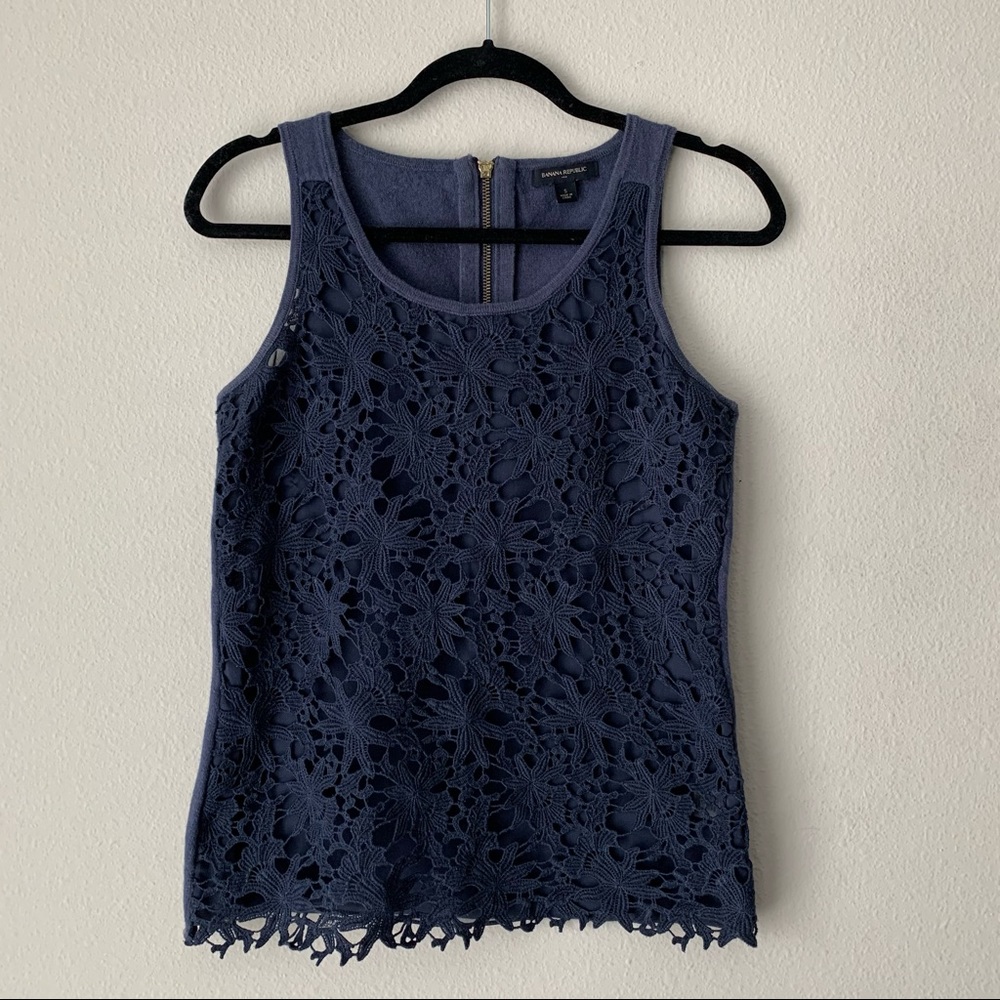 Banana Republic Factory Crochet Overlay Blouse